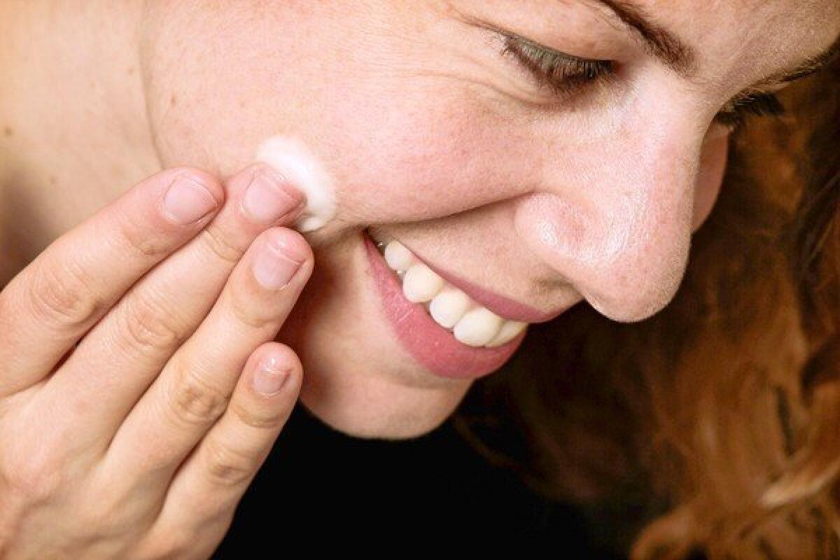 Jessica Pauline Ogilvie applies the finished product to her face. A little goes a long way.