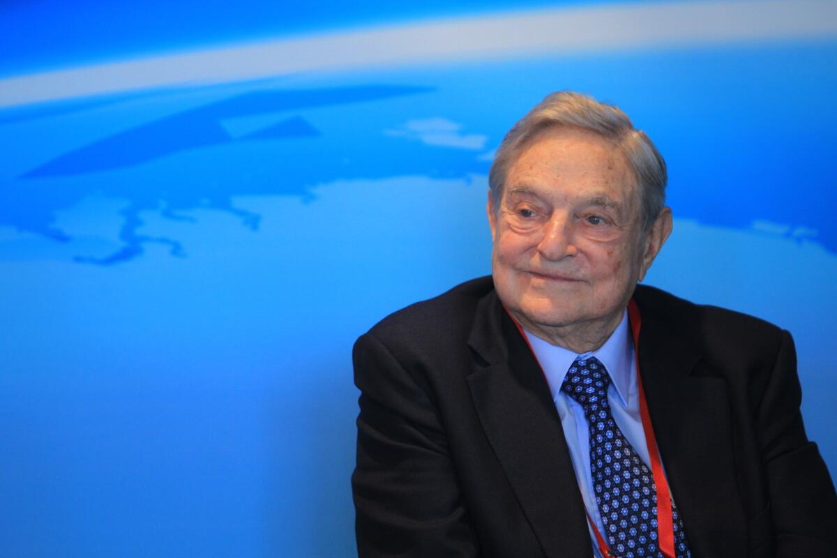 2013 file photo of financier George Soros.