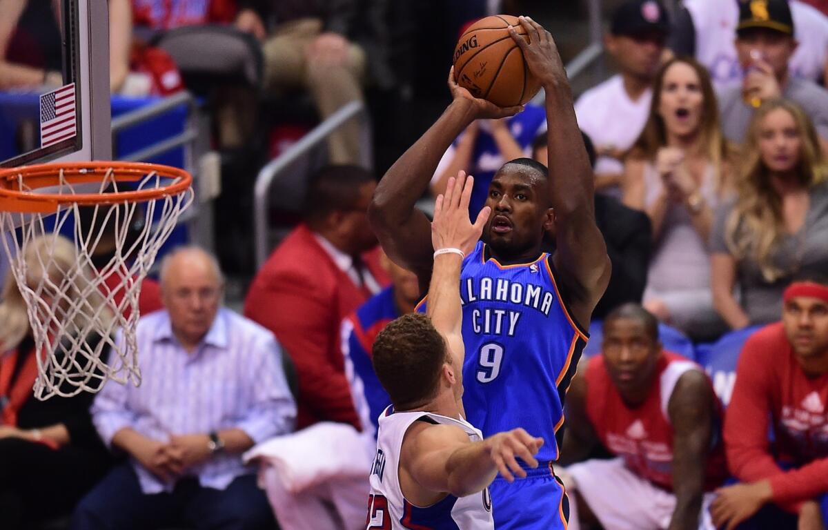 Serge Ibaka is now considered day to day with a left calf injury and could make a return to the court for the Oklahoma City Thunder.