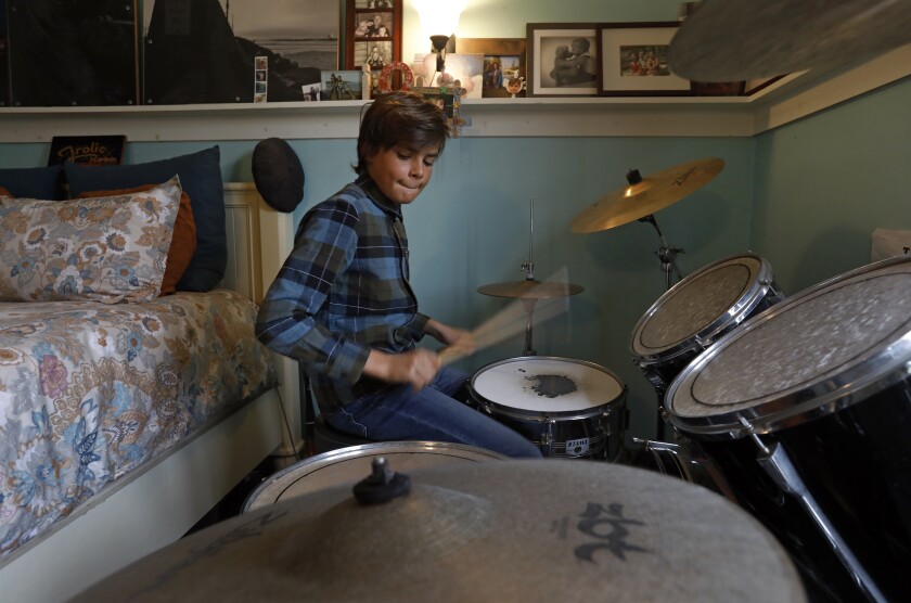 On study breaks, Elijah Mozian enjoys skateboarding and practicing the drums.