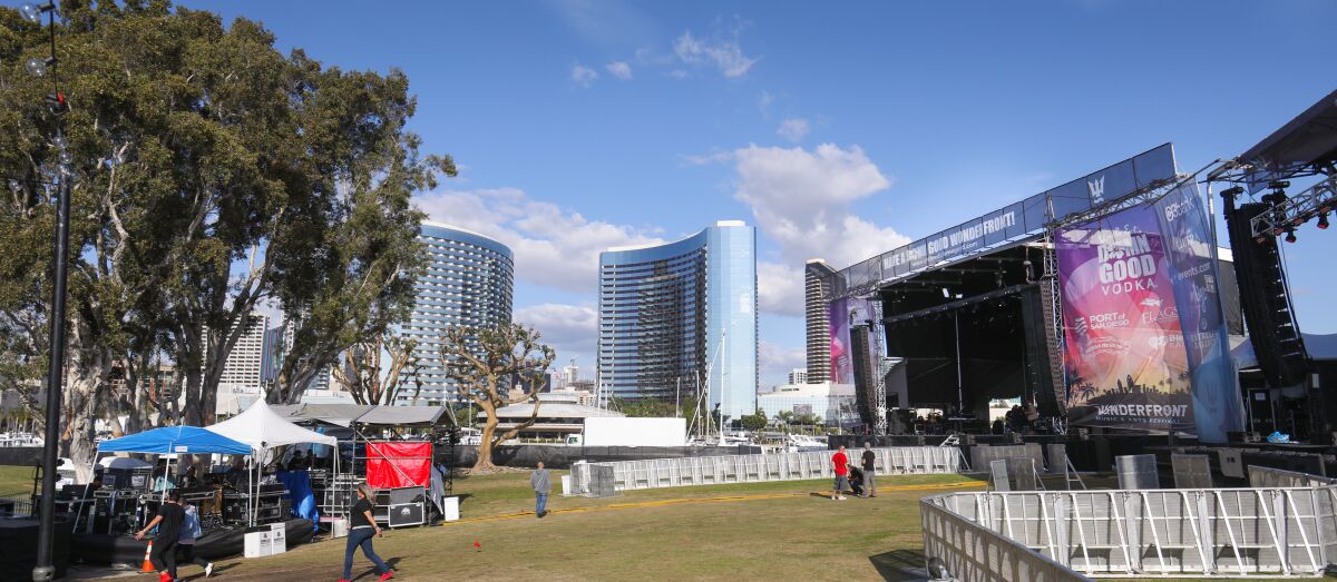 One stage at the Wonderfront Music and Arts Festival, at Embarcadero Marina Park North on Nov. 22, 2019.