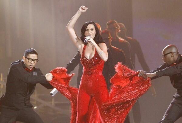 Singer Katy Perry performs 'Firework'