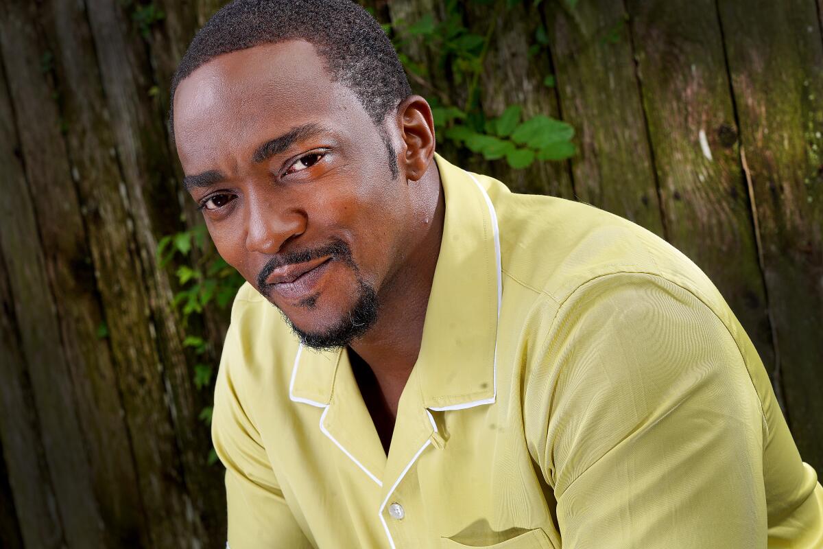  Anthony Mackie photographed outside in New Orleans. 