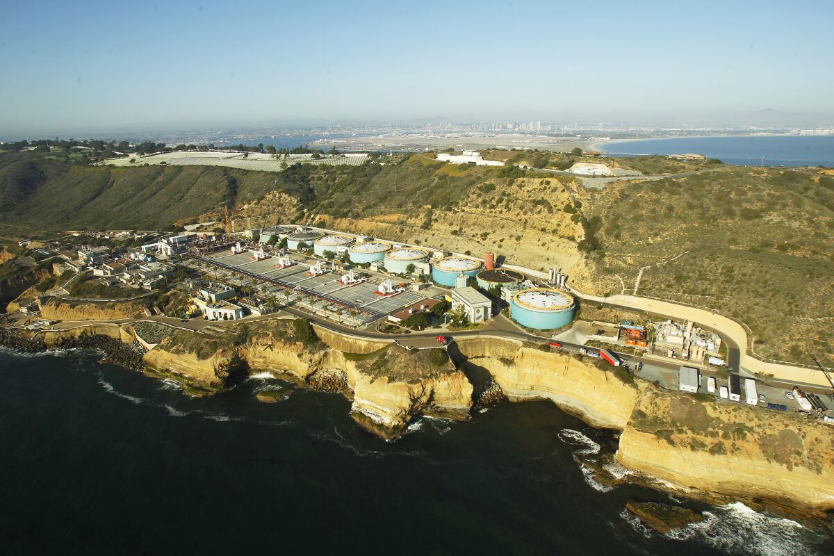 Aerial photo of Point Loma Wastewater Treatment Plant.