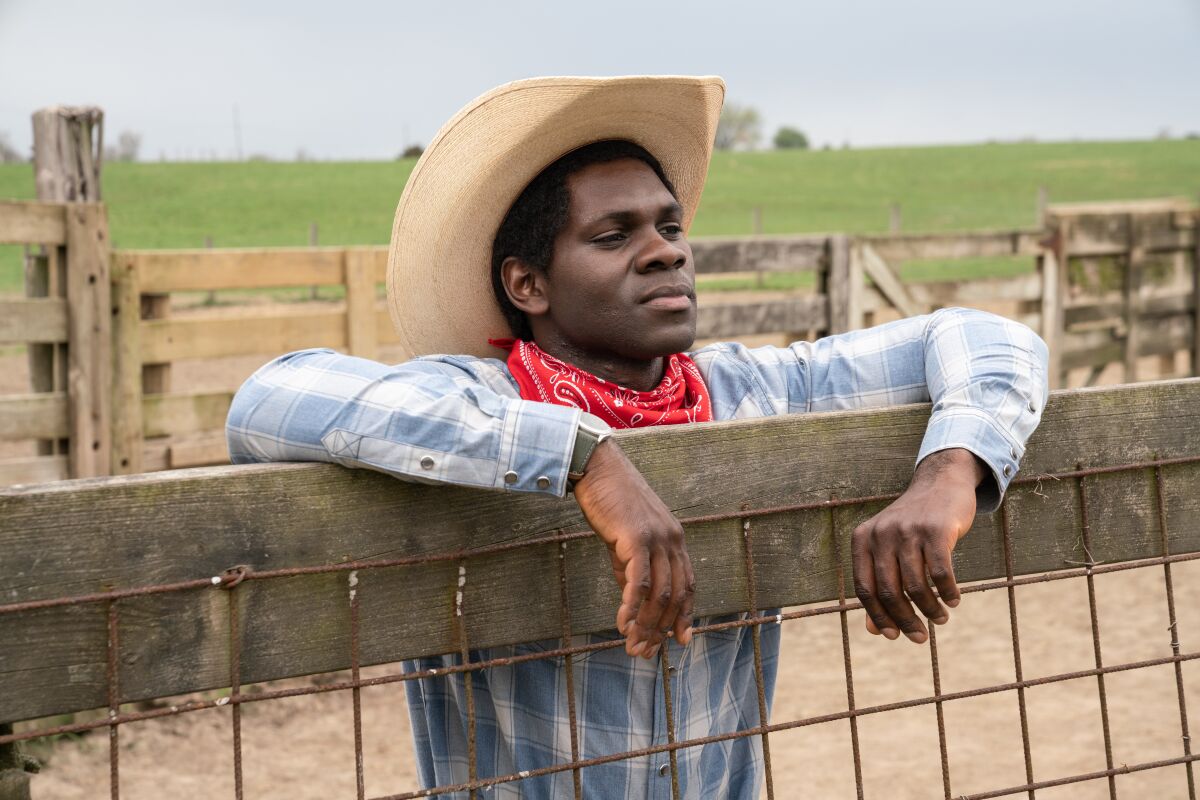 A scene from the episode "The Cowboy" in Little America, now streaming on Apple TV+.
