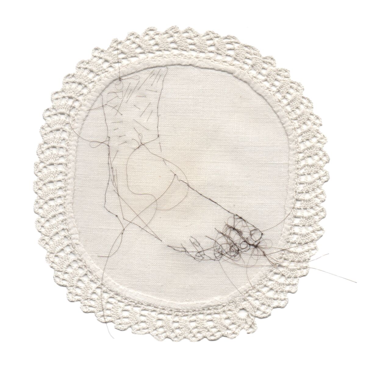 "Untitled," 2014, an embroidery by Sula Bermúdez-Silverman, from her solo show at the California African American Museum.