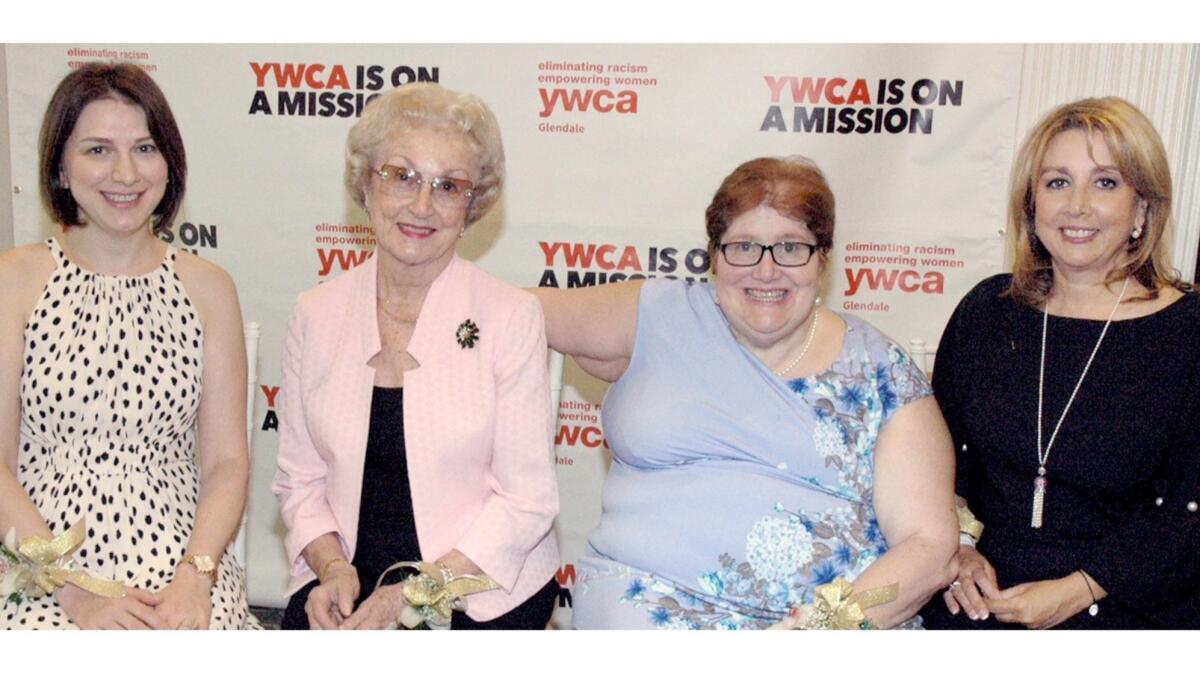 YWCA Glendale's Heart & Excellence Honorees are Sona A. Tatiyants, from left, Marilyn Kay Butler, Carol Ann Burton and Alice Chakrian, representing the Agape Circle.
