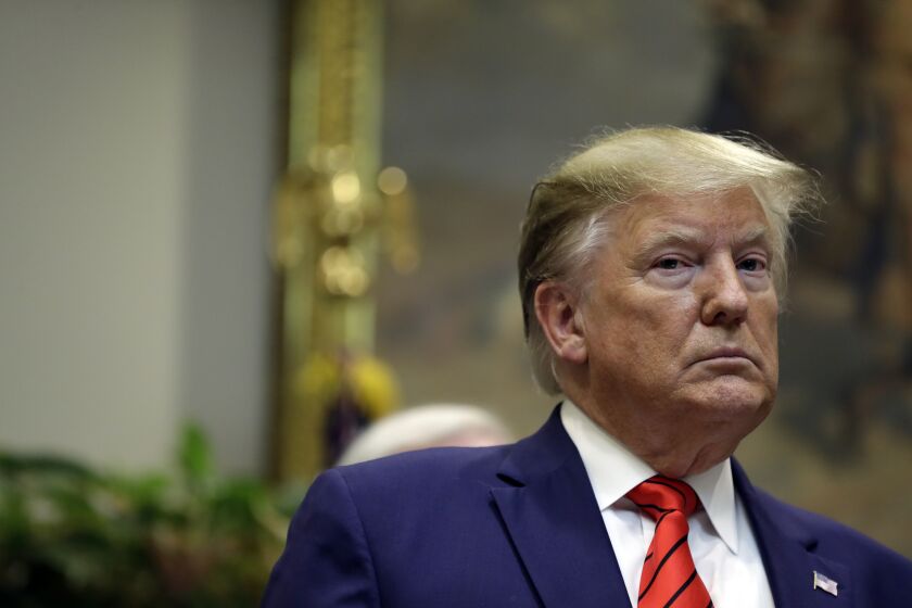 President Donald Trump listens during an event on "transparency in Federal guidance and enforcement" in the Roosevelt Room of the White House, Wednesday, Oct. 9, 2019, in Washington. (AP Photo/Evan Vucci)