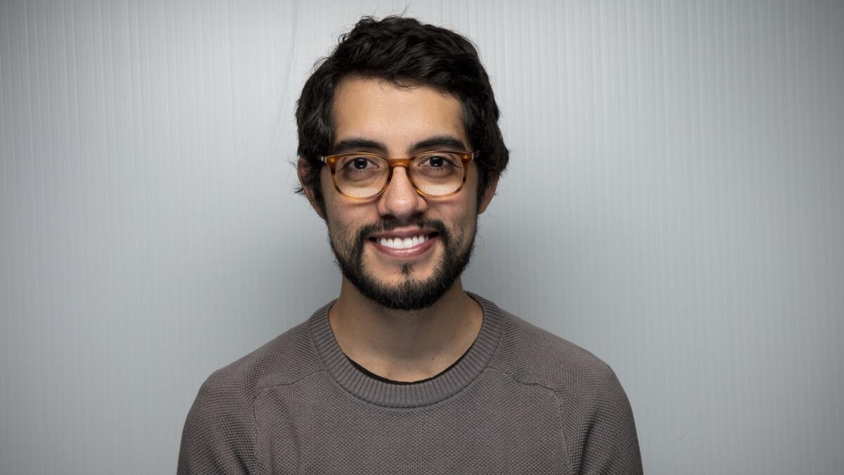 Director Carlos López Estrada from the film "Blindspotting," photographed in the L.A. Times Studio during the 2018 Sundance Film Festival in Park City, Utah.