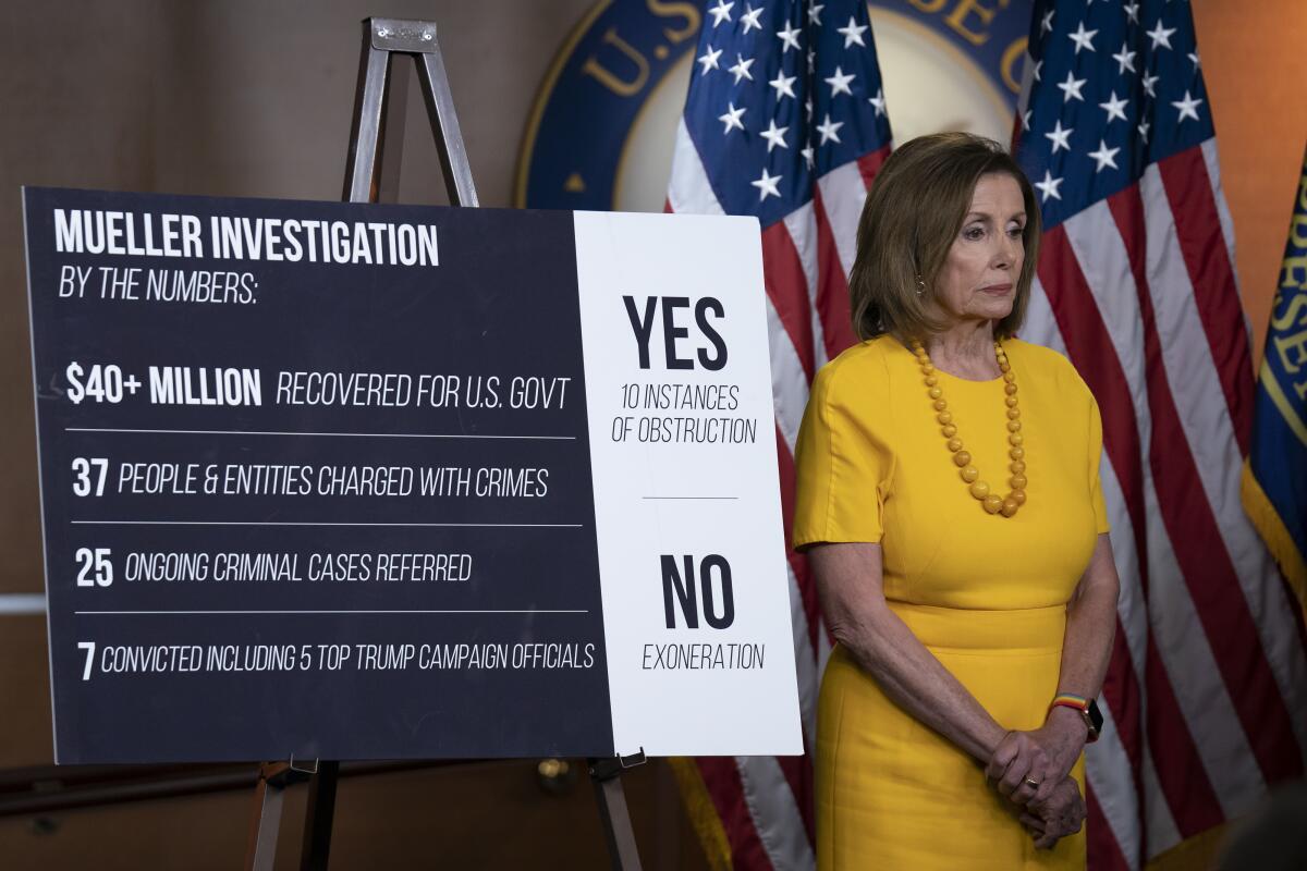 House Speaker Nancy Pelosi after the hearings.