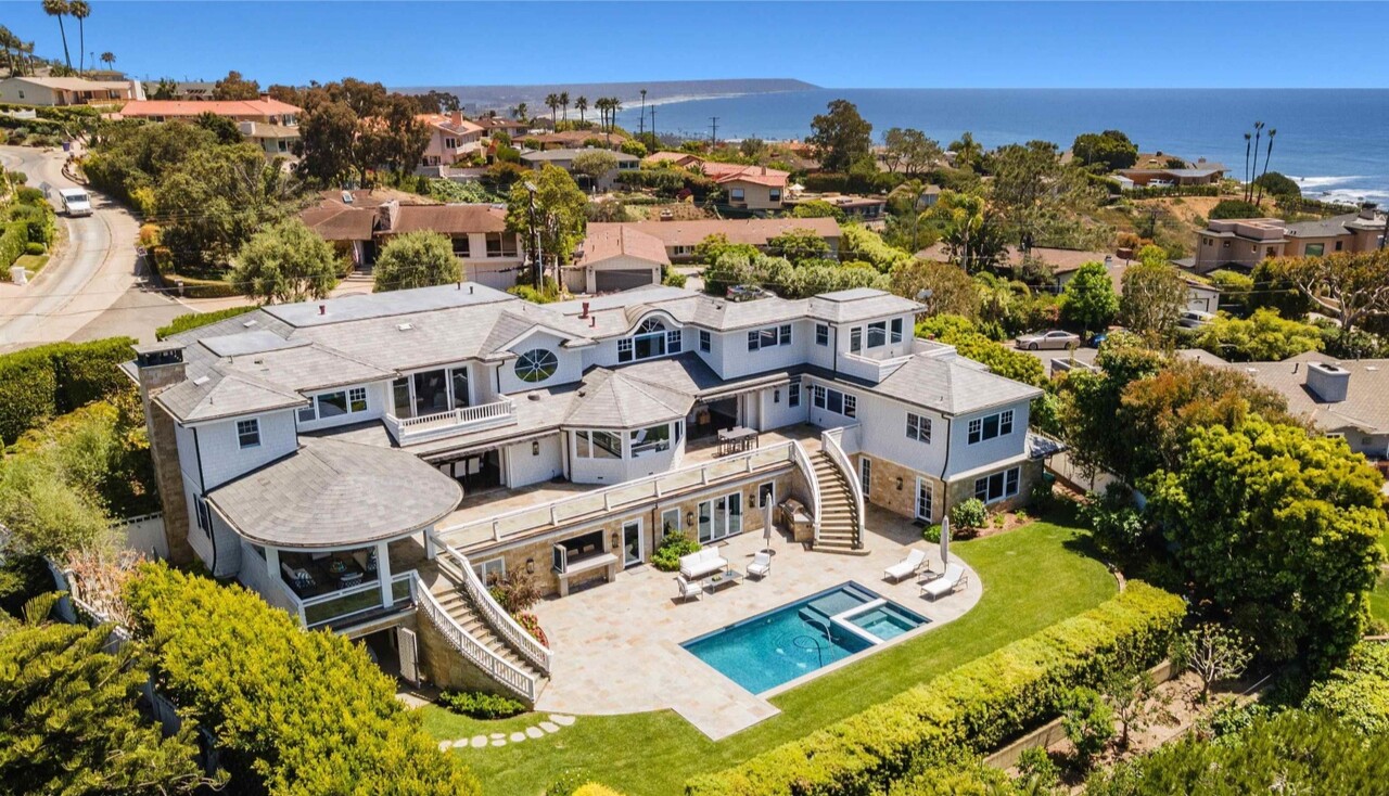 Spanning nearly 10,000 square feet, the mansion overlooks the ocean from three levels of living spaces.
