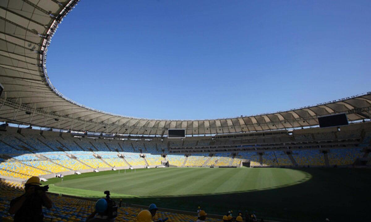 An interior view of the Estadio do Maracana in Rio de Janeiro, which will play host to four World Cup matches, including the tournament final, in June and July.