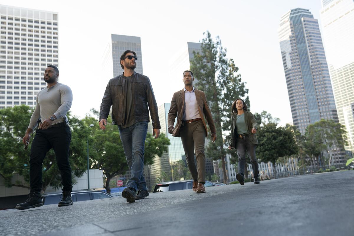 Luke Finau (Uli Latukefu), Mark Meachum (Jensen Ackles), Keyonte Bell (Elliot Knight), and Amber Oliveras (Jessica Camacho)