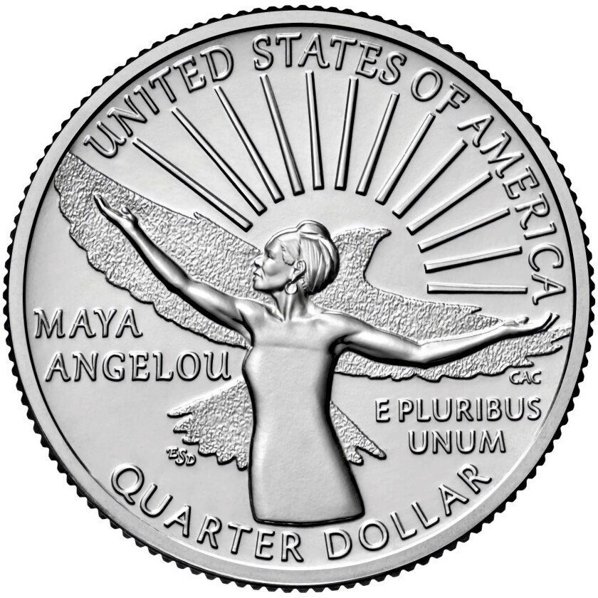 Maya Angelou será la primer afroamericana en aparecer en una moneda de cuarto de dólar