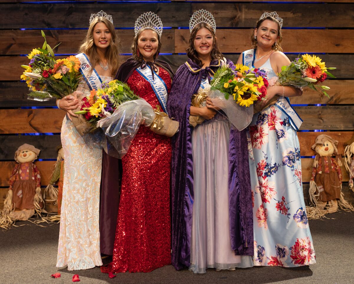 New royalty are, from left, Madelyn Santa, Rachel Kelly, Joanna Abarca and Emily Grothe.
