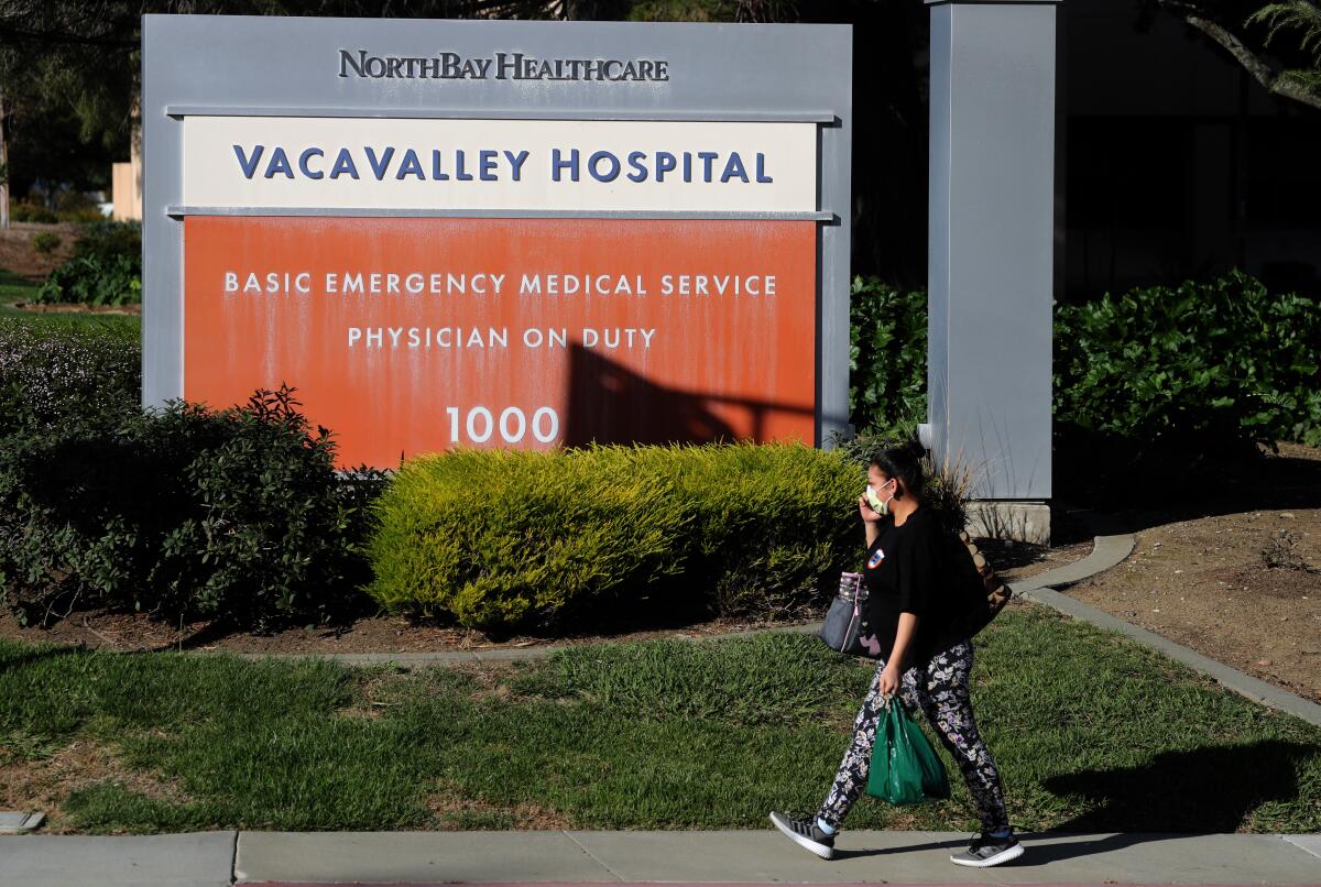 NorthBay VacaValley Hospital in Vacaville, where a coronavirus patient was treated