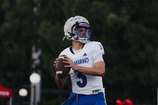 San Marino is 6-0 and quarterback Parker Wilson plays catcher for the baseball team.
