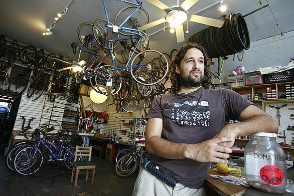 Josef Bray-Ali, co-owner of Flying Pigeon LA bicycle shop