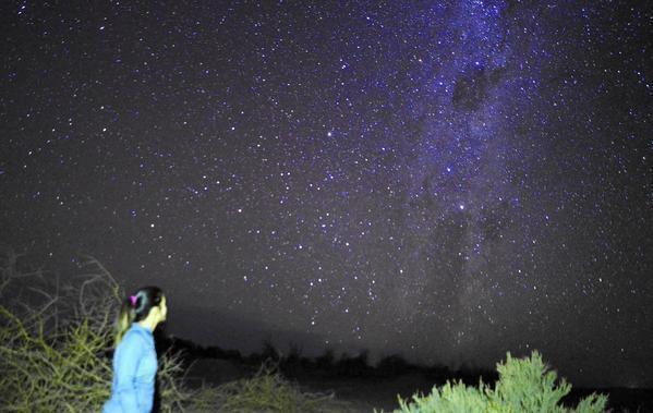 Maria Paz Navarro gets a look at the Milky Way outside San Pedro de Atacama in northern Chile, where her company, Astronomic Tour Licanantay Observatory, offers stargazing experiences.