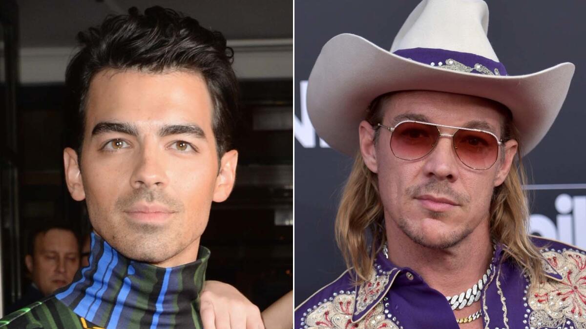 Joe Jonas, left, says Diplo loves Instagram "more than a 13-year-old."
