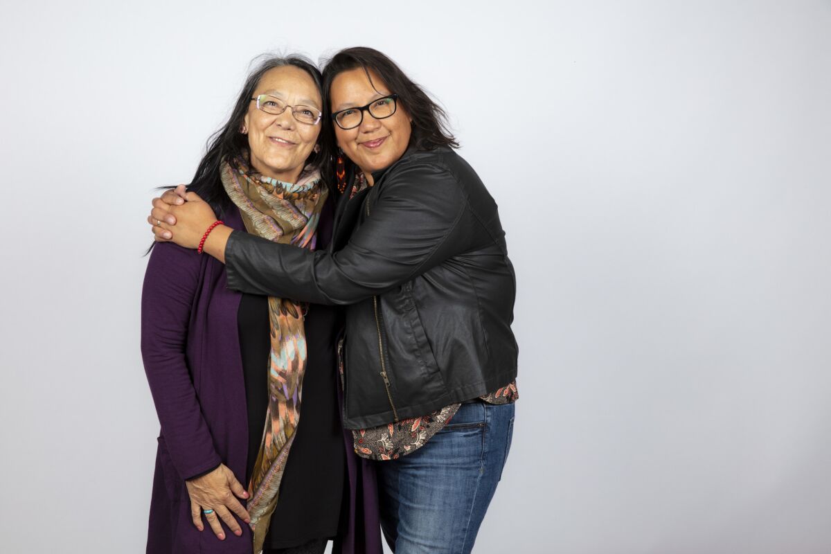 Actres Tantoo Cardinal and director Darlene Naponse, from the film "Fall Around Her."
