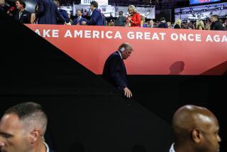 Milwaukee, Wisconsin, Monday, July 15, 2024 - Days after surviving an assassination attempt where a bullet grazed his ear, Donald Trump after being formally nominated as the Republican presidential candidate at the Republican National Convention at Fiserv Forum. (Robert Gauthier/Los Angeles Times)