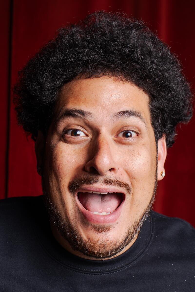 Glendale, CA May 1, 2025 - LA comedian Jack Jr. at Alex Theater in Glendale Thursday, May 1, 2025 for comedy special about his Armenian/Mexican heritage. (Emil Ravelo/For The Times)