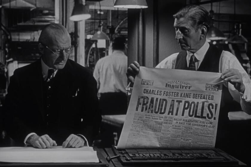 What happens when a news tycoon runs for office? The question was raised in this scene from "Citizen Kane" after its title candidate lost an election.