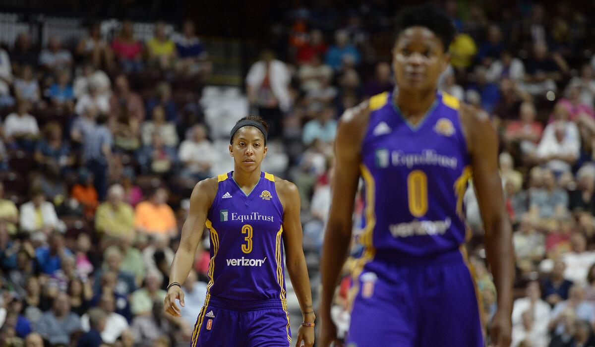 Sparks' Candace Parker during the first half against the Connecticut Sun on Friday.