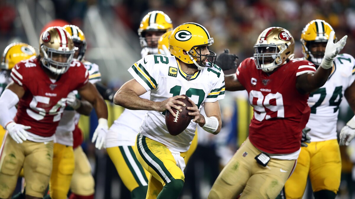 Aaron Rodgers, Packers hope to reverse outcome against 49ers - Los Angeles  Times
