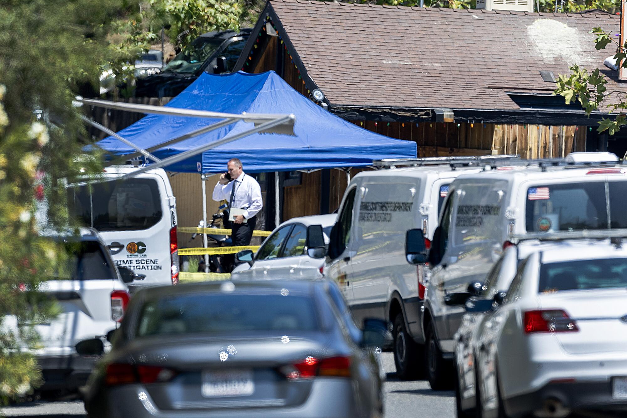Orange County investigators outside a shooting scene