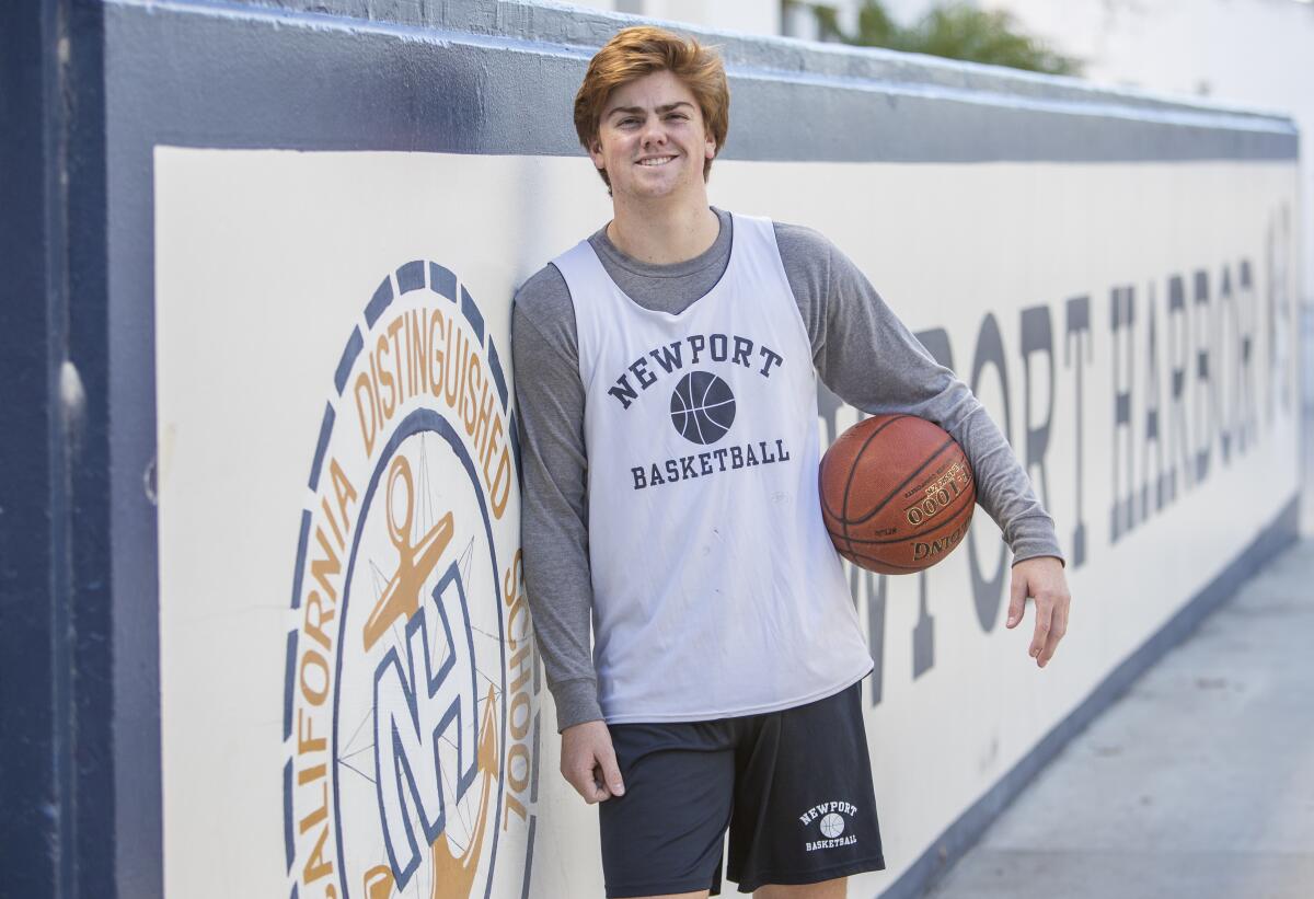 Senior small forward Robbie Spooner leads the Newport Harbor High boys' basketball team in scoring with 14 points per game.