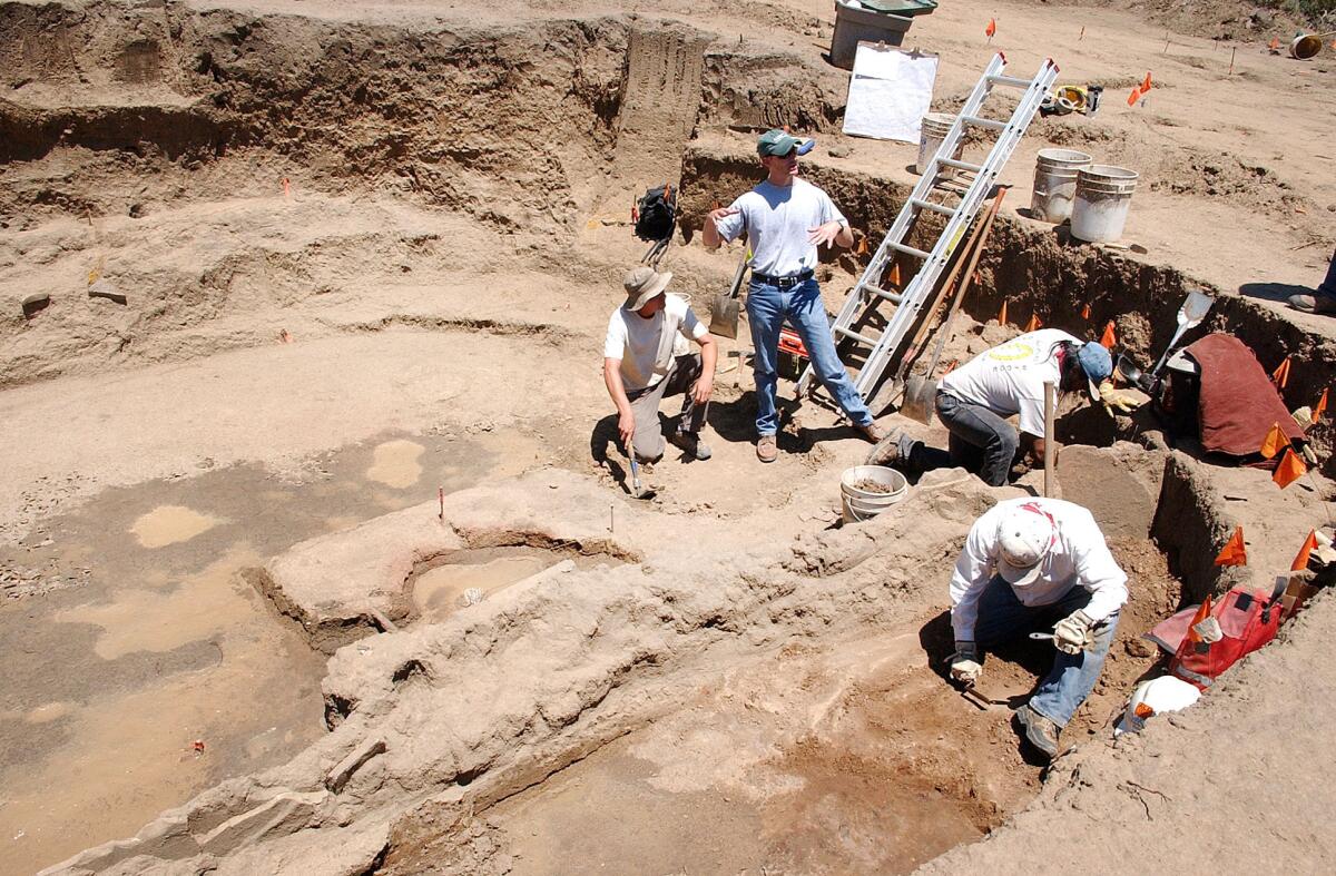 An excavation at a dig site in Colorado.