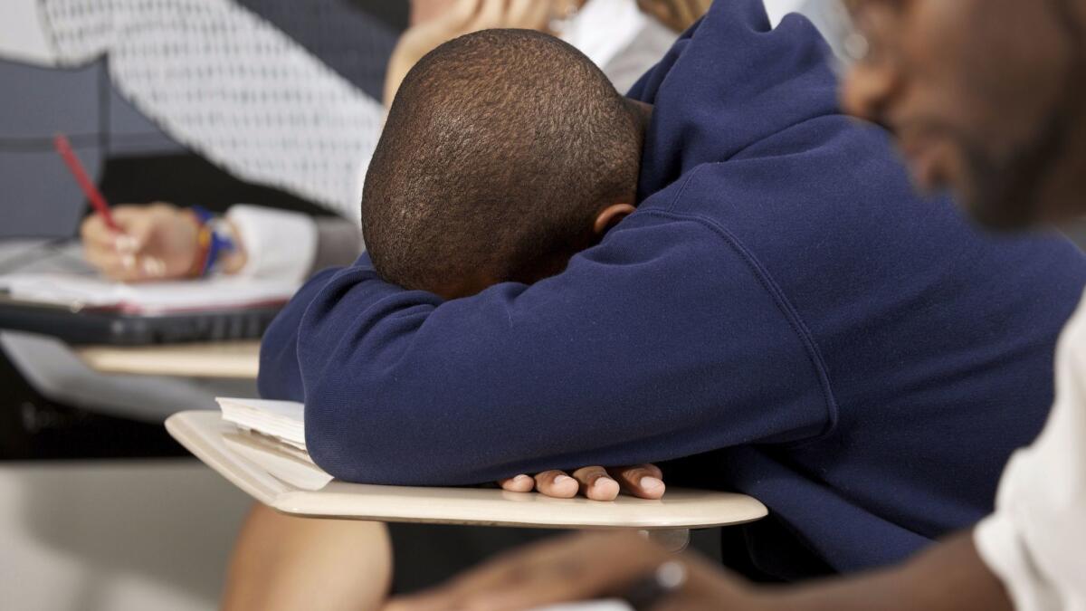 California is considering a bill that would require schools to begin at 8:30 a.m. or later so that students get enough sleep.