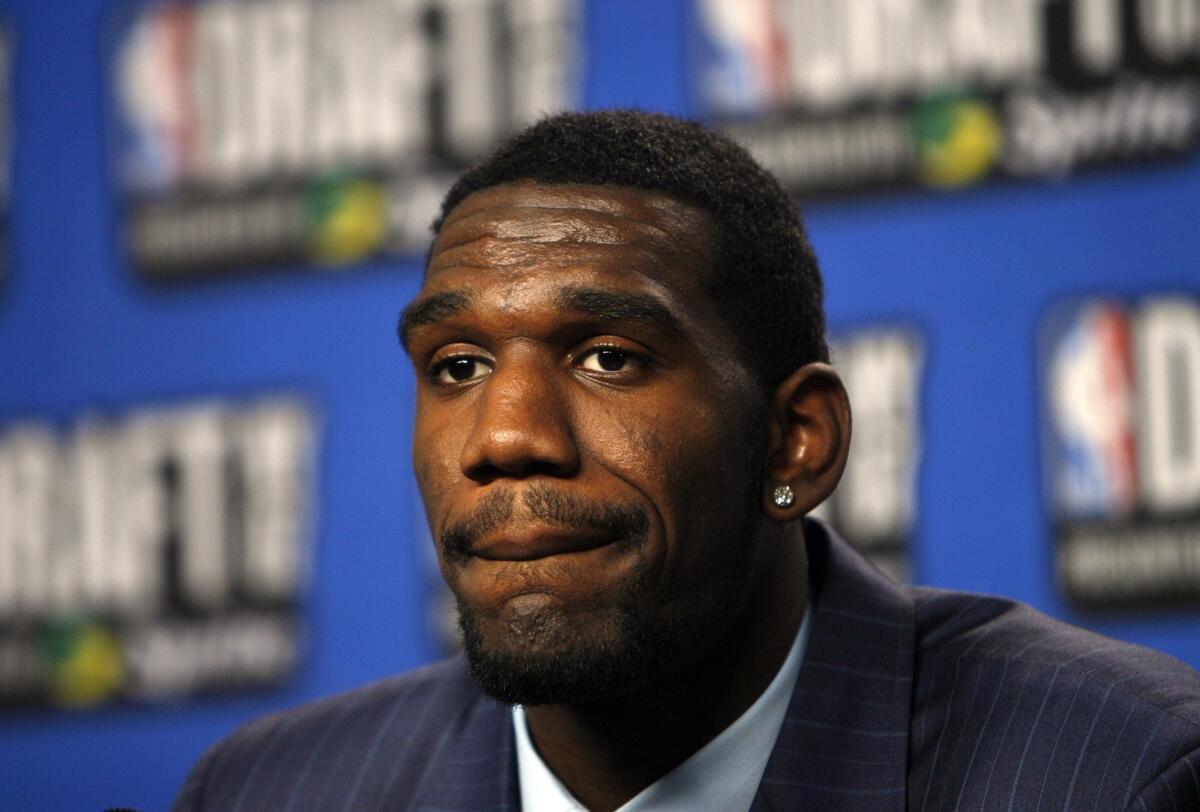 Greg Oden, shown in 2007 after being selected No. 1 overall by the Portland Trail Blazers, has not played since 2009 due to knee injuries.