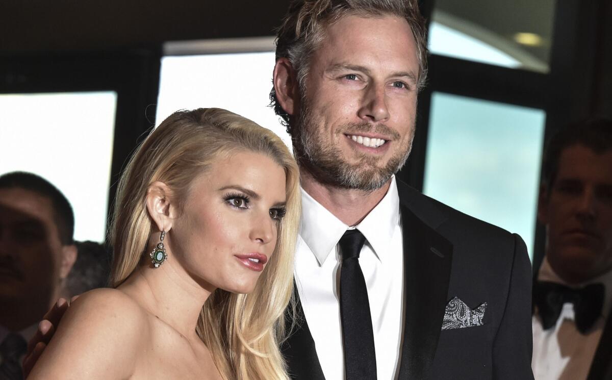Jessica Simpson and Eric Johnson, seen at the White House Correspondents dinner in May, made a night of it with friends on June 8 in West Hollywood.