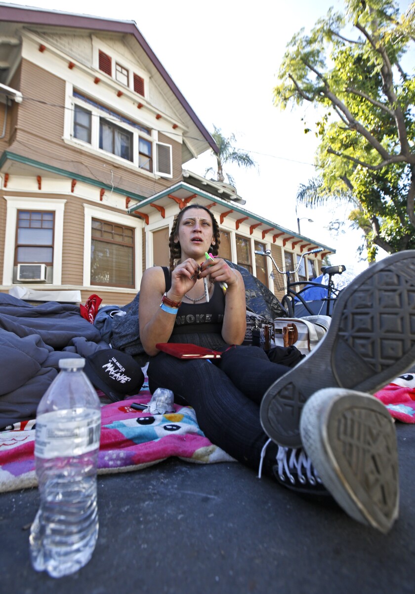 Victoriyah Ewing, 22, from Santa Ana, says she has been homeless for several years.