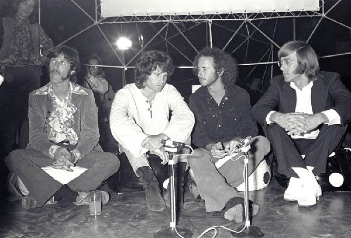 Ray Manzarek, far right, with the rest of the Doors: John Densmore, from left, Jim Morrison and Robby Krieger in London in 1968.