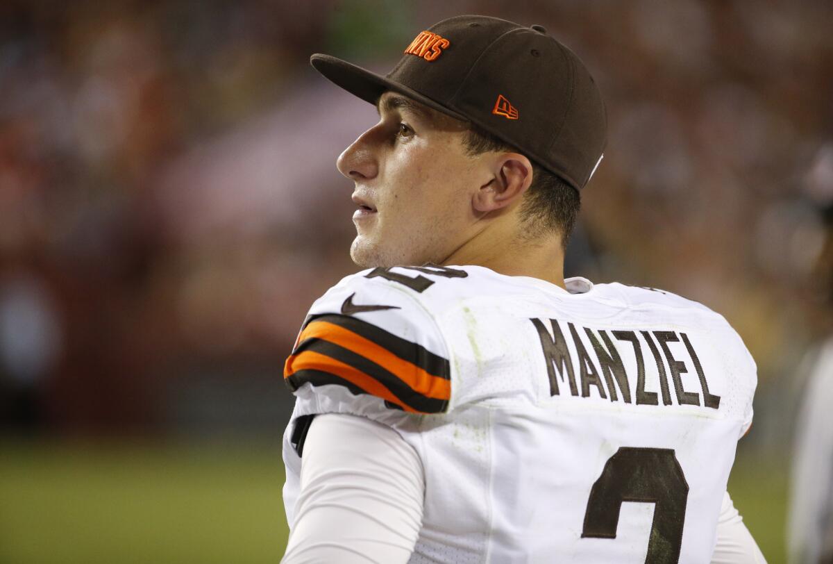 Cleveland Browns quarterback Johnny Manziel had a rough night against the Washington Redskins on Monday.