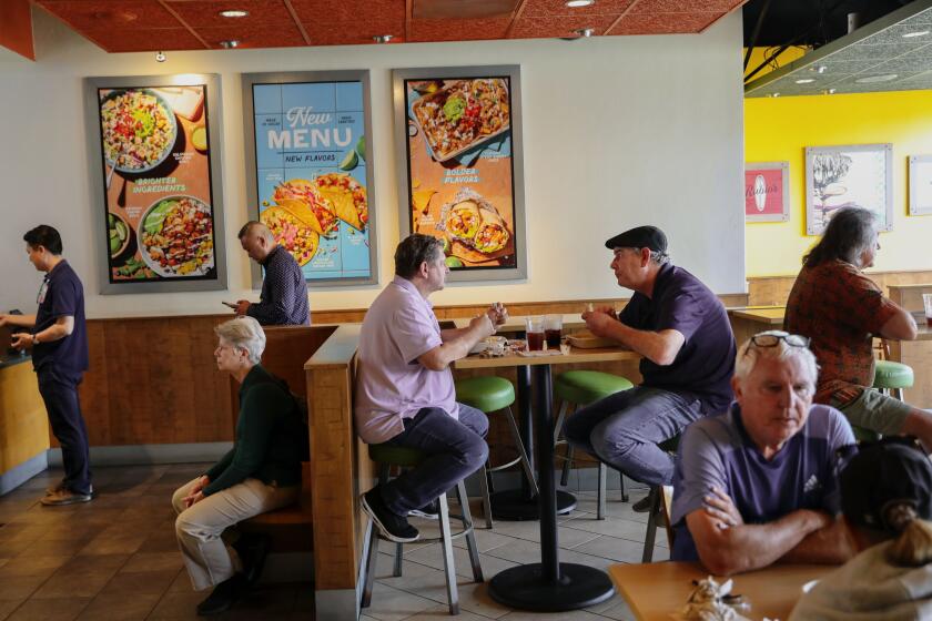 Customers dine at a Rubio's in Clairemont on Wednesday, June 5, 2024. The fish taco chain, which started in San Diego, has filed for Bankruptcy.(Photo by Sandy Huffaker for The SD Union-Tribune)