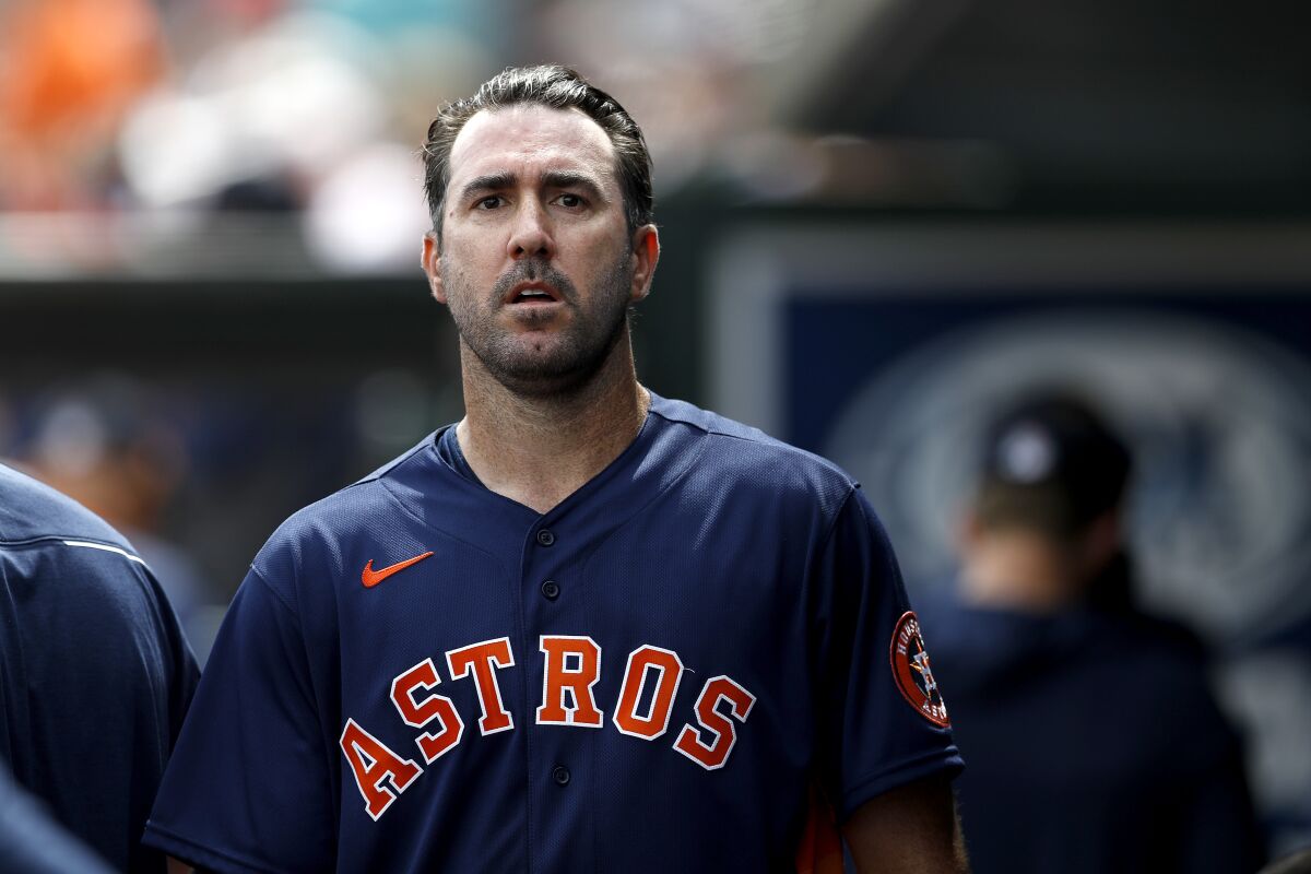 Astros' Verlander sidelined by back injury - The San Diego Union