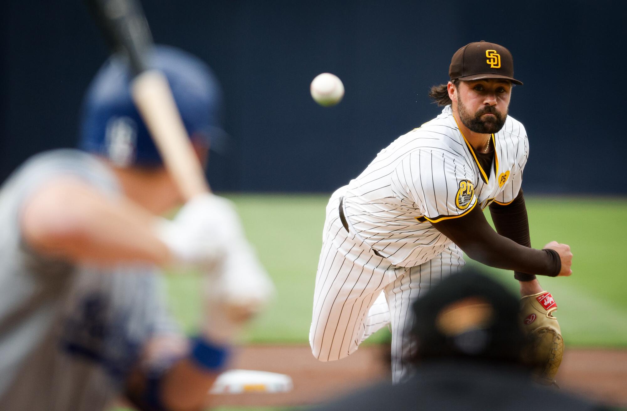 Matt Waldron pitches against the Dodgers during last Saturday's game at Petco Park.