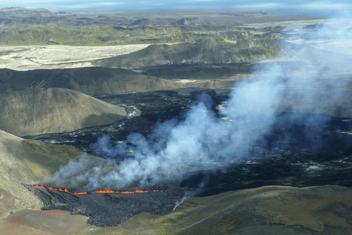 Plume rising from volcano