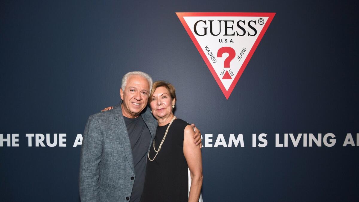 Guess Executive Chairman Paul Marciano and Barbara Bundy, vice president of education at FIDM, which is celebrating the storied fashion brand.