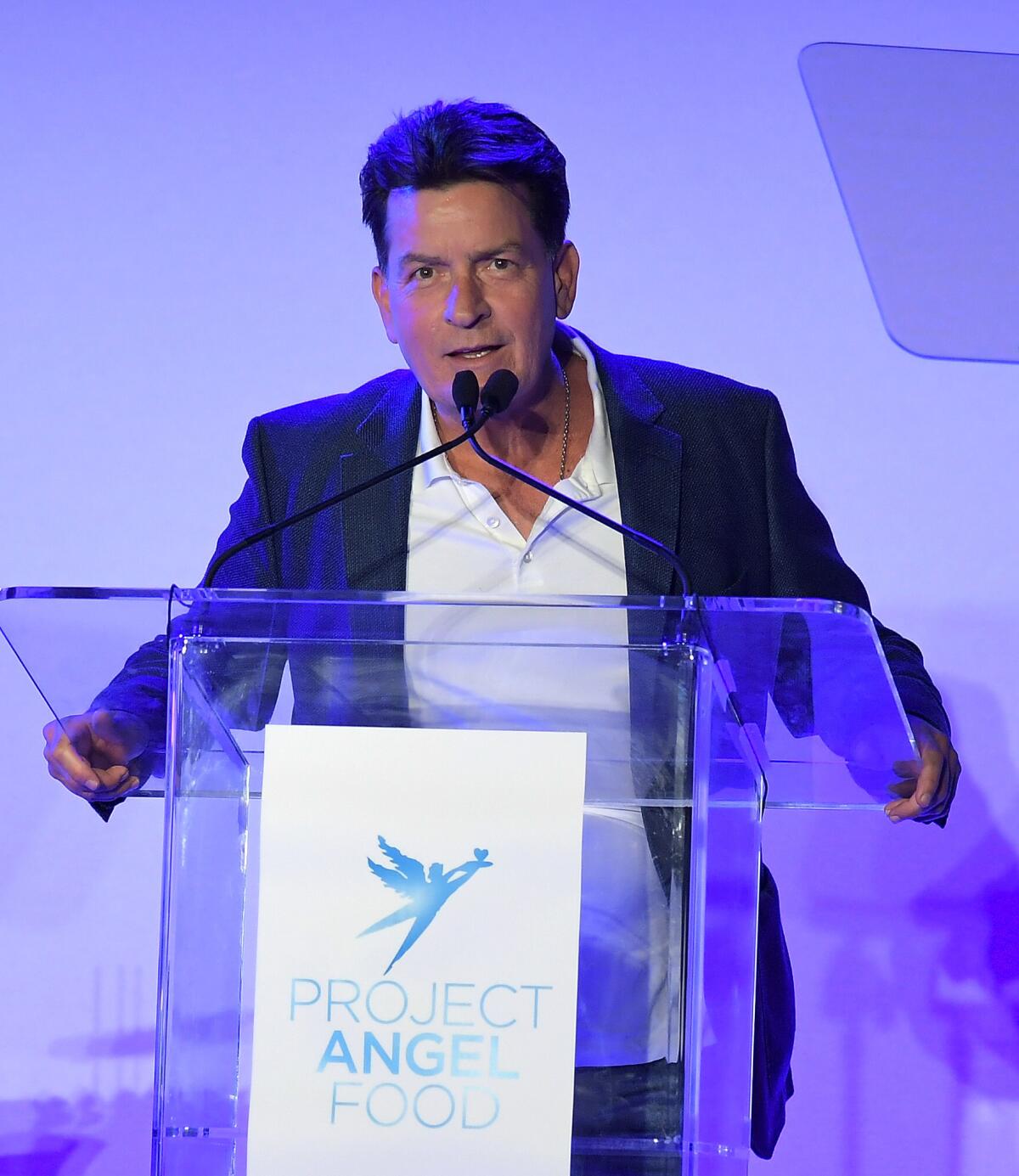 Charlie Sheen onstage during the Angel Awards.