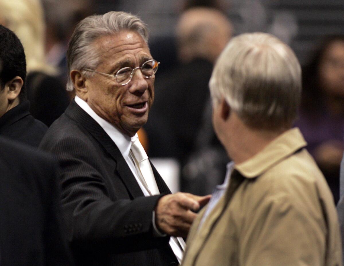 Clippers' owner Donald Sterling before the start of their game against the Denver Nuggets.