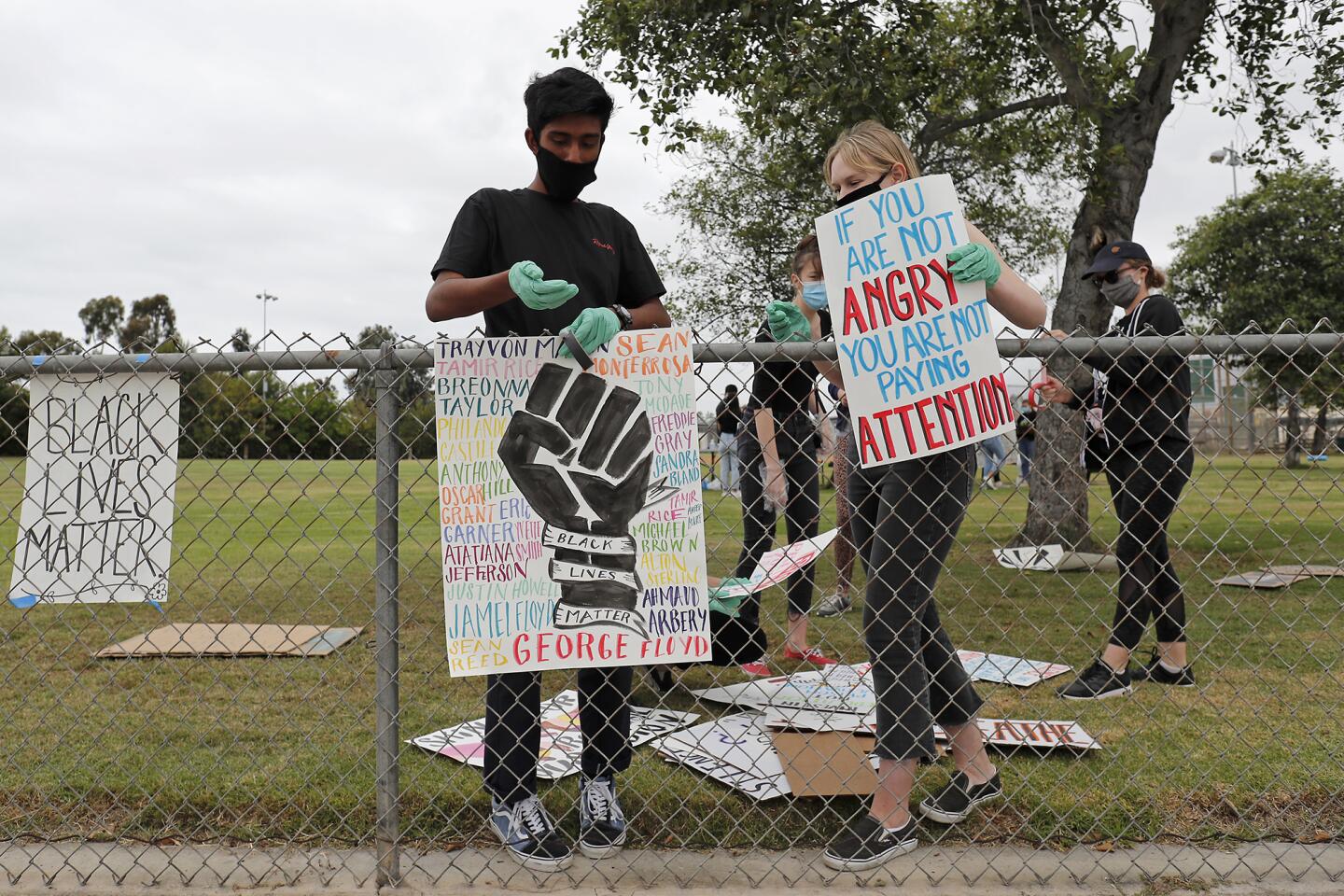 Huntington Beach High School protest