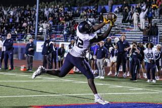 Defensive tackle Mikhal Johnson of Sierra Canyon makes his first ever reception for touchdown on tackle eligible play.