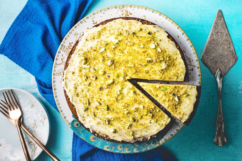 Olive Oil Pistachio Cake with Olive Oil Frosting