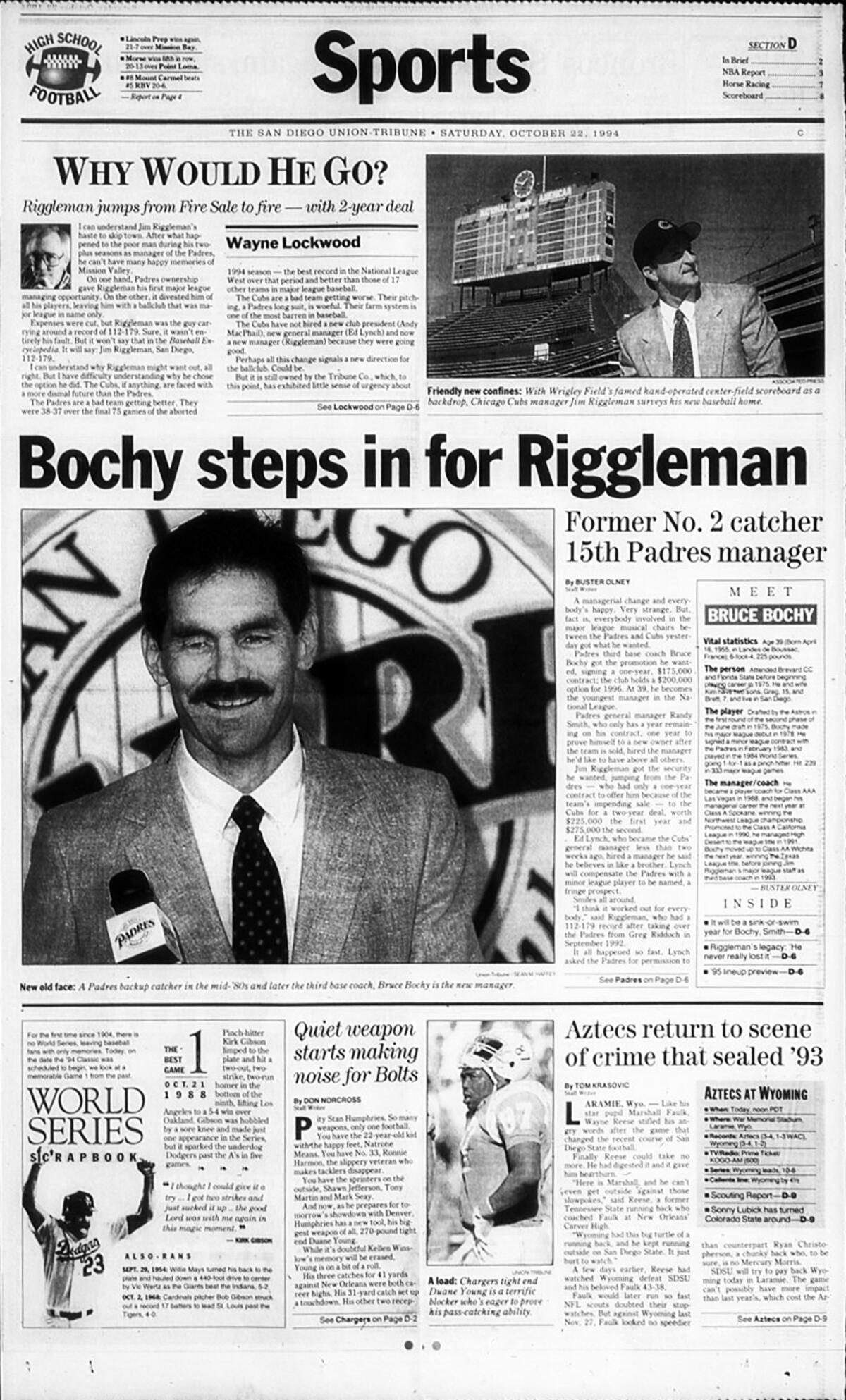 Bruce Bochy San Diego Padres 1986 Cooperstown Vintage Unsigned -  Sweden
